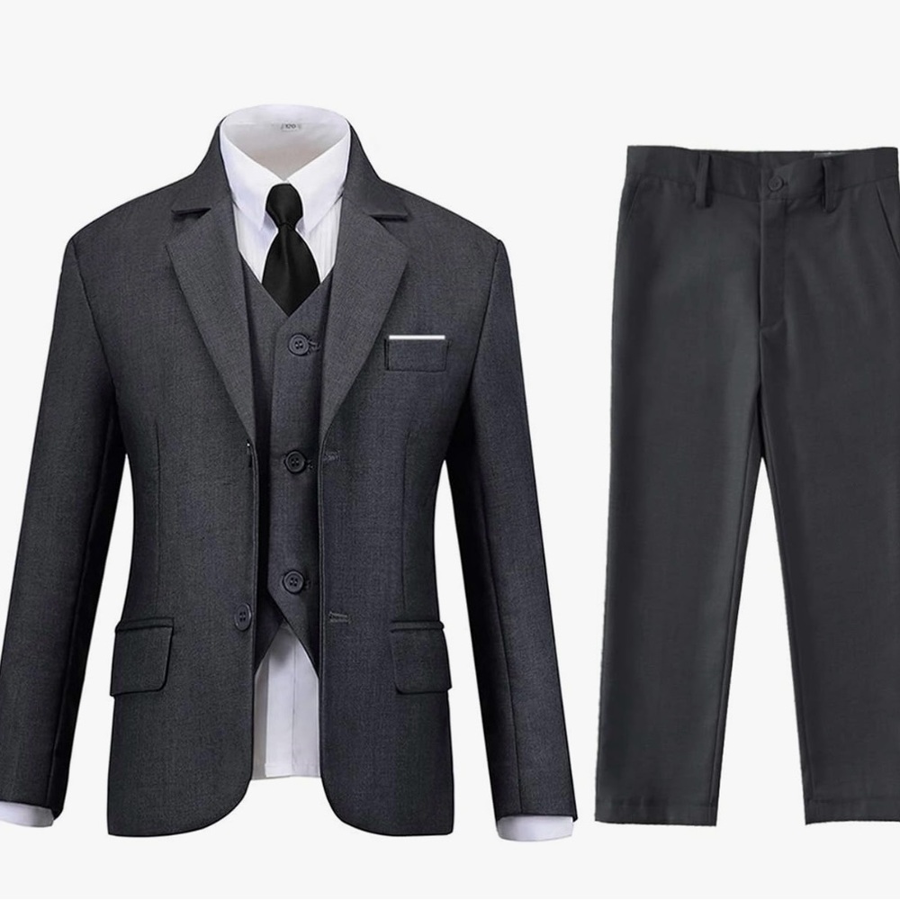 Boys Gray 4 Piece Suit (no shirt) Size 7